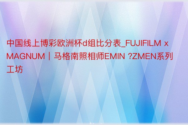 中国线上博彩欧洲杯d组比分表_FUJIFILM x MAGNUM｜马格南照相师EMIN ?ZMEN系列工坊